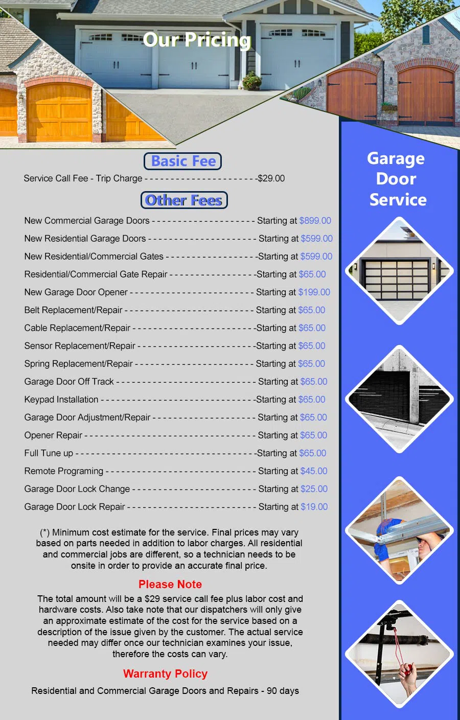 Metro Garage Door Repair Service Newport Beach, CA 949-444-5738